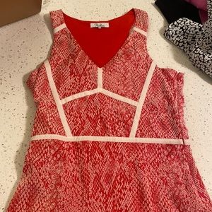 Parker orange and pink dress with details